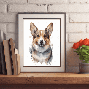 Corgi Dog Mom Pet Portrait - Gift Idea