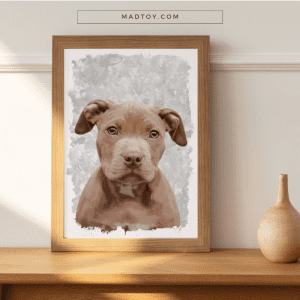 Custom Pet Portrait Of A Pitbull Puppy