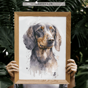 Dachshund Pet Portrait, Dog Lover Gift Idea