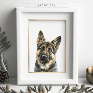Dog Mom - Gift Idea - Framed German Shepherd Watercolor