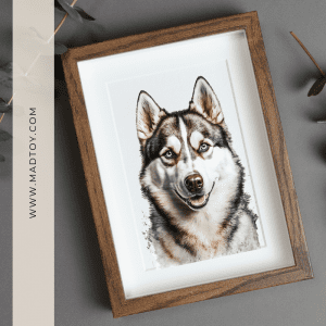 Husky Pet Portrait - Custom Gift Idea