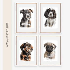 Custom Dog Portraits - Cute Watercolor Puppy Gallery