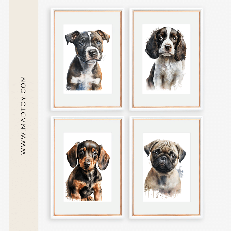 Custom Dog Portraits - Cute Watercolor Puppy Gallery