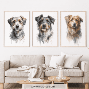 Custom Dog Portraits - Cute Terrier Trio