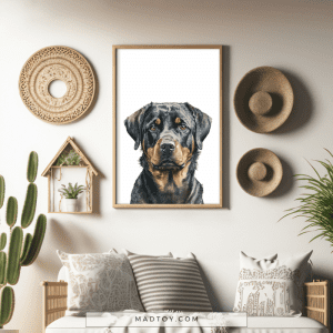 Custom Pet Portrait - Young Rottweiler Dog