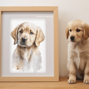 Retriever Puppy Custom Pet Portrait - Express your lover for your puppy