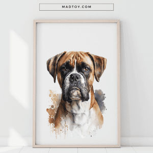 Stunning Watercolor Boxer Pet Portrait - Dog Mom Gift Idea
