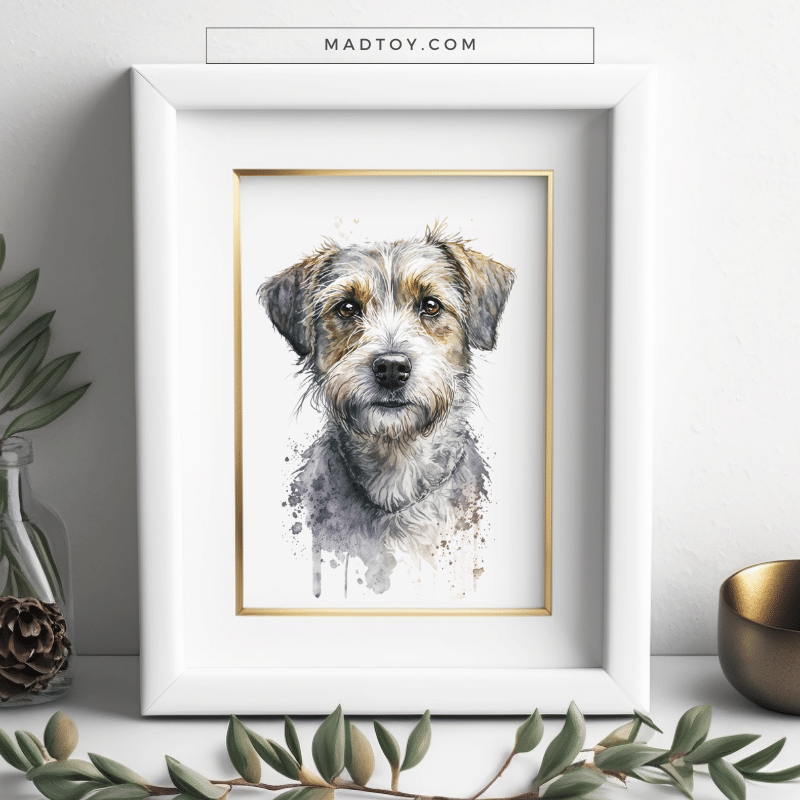Watercolor Terrier Pet Portrait. The Perfect Custom Gift Idea.